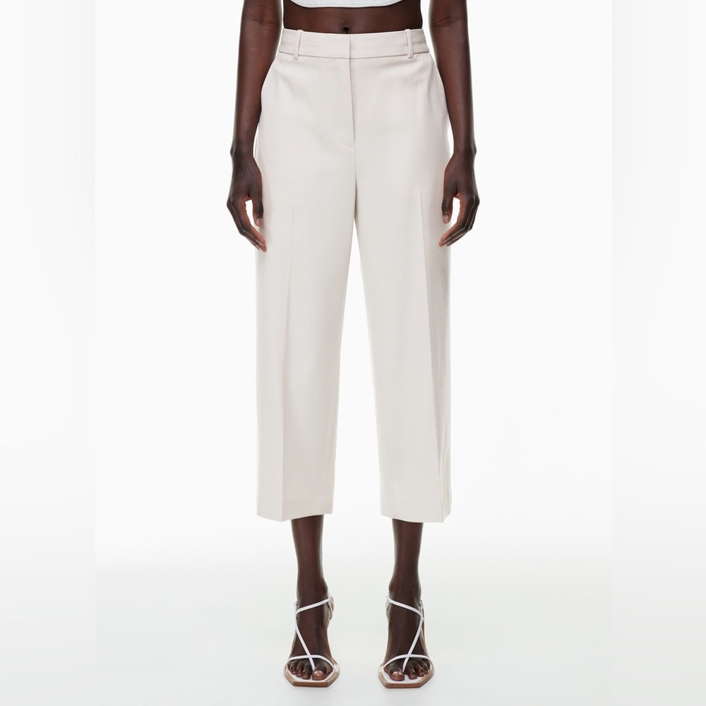 Aritzia Agency Cropped Pant - Matte Pearl